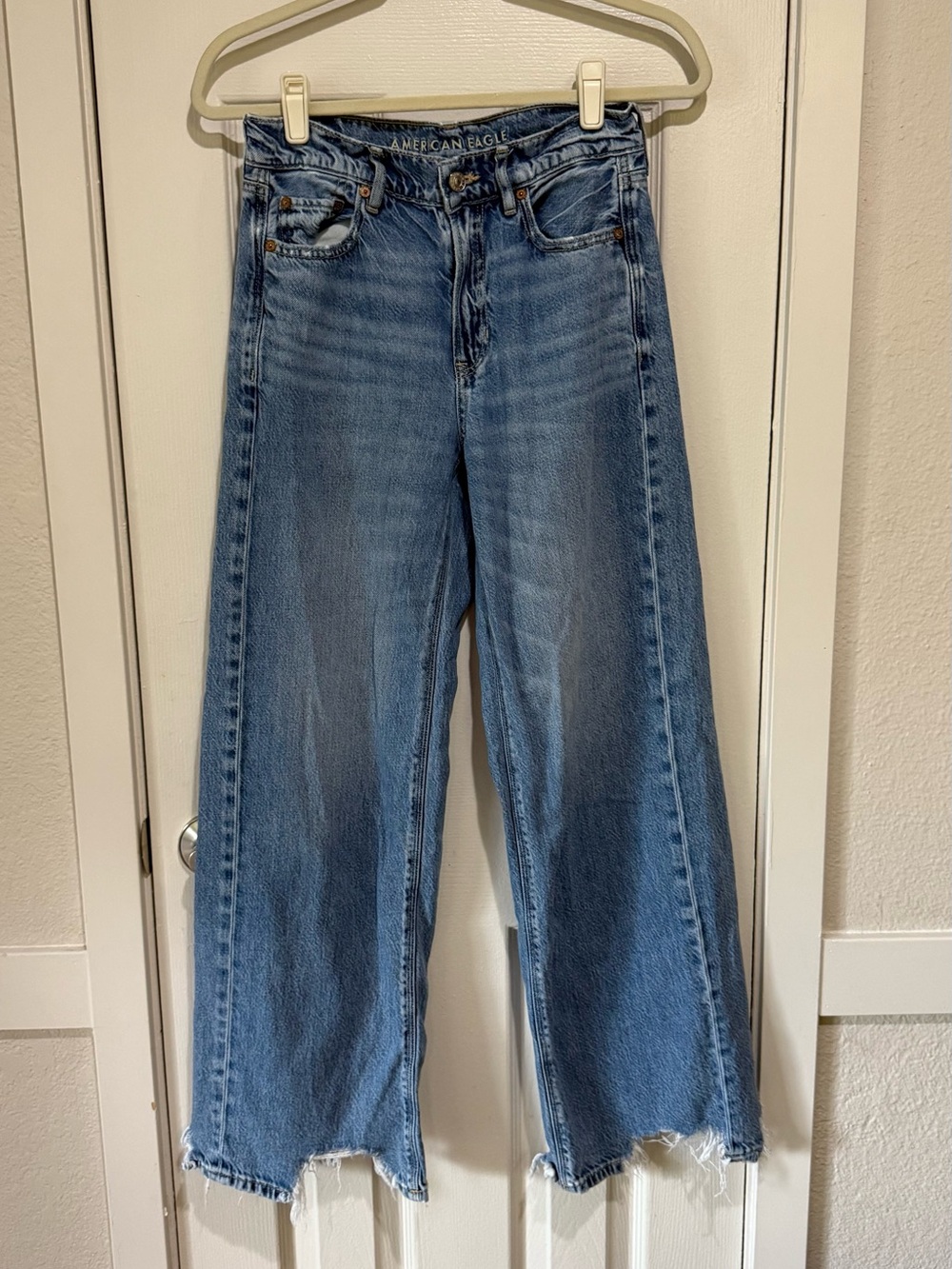 American Eagle Outfitters Medium Blue Wide-Leg Flare Jeans